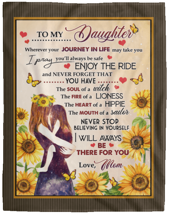 Sunflower To My Daughter Love Mom Flannel Blanket For Soft Bed Couch And Home Comfort