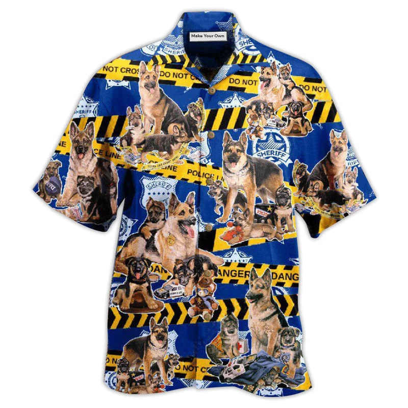 Hawaiian Shirt / Adults / S German Shepherd You Can Run But You Can't Hide - Hawaiian Shirt - Reefox
