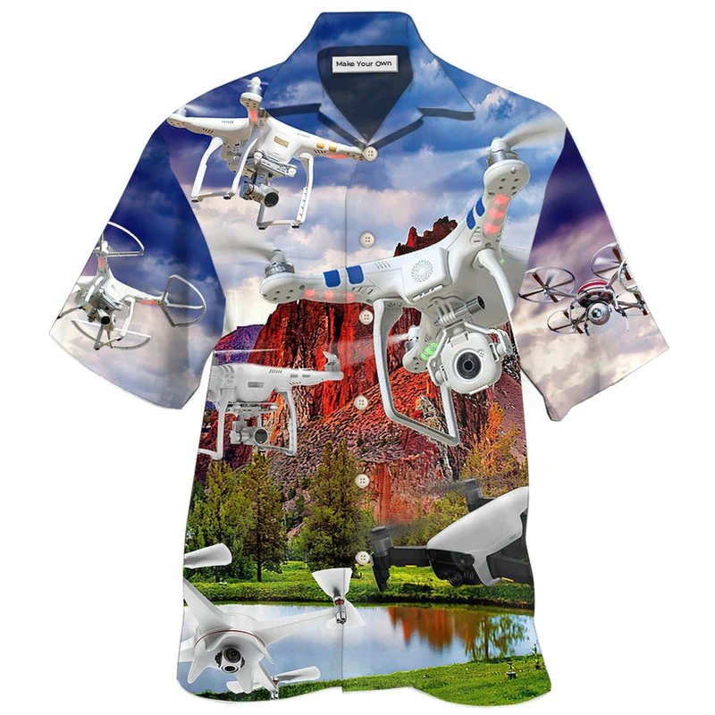 Hawaiian Shirt / Adults / S Drone Flying That What I Do In Peace Sky - Hawaiian Shirt - Reefox