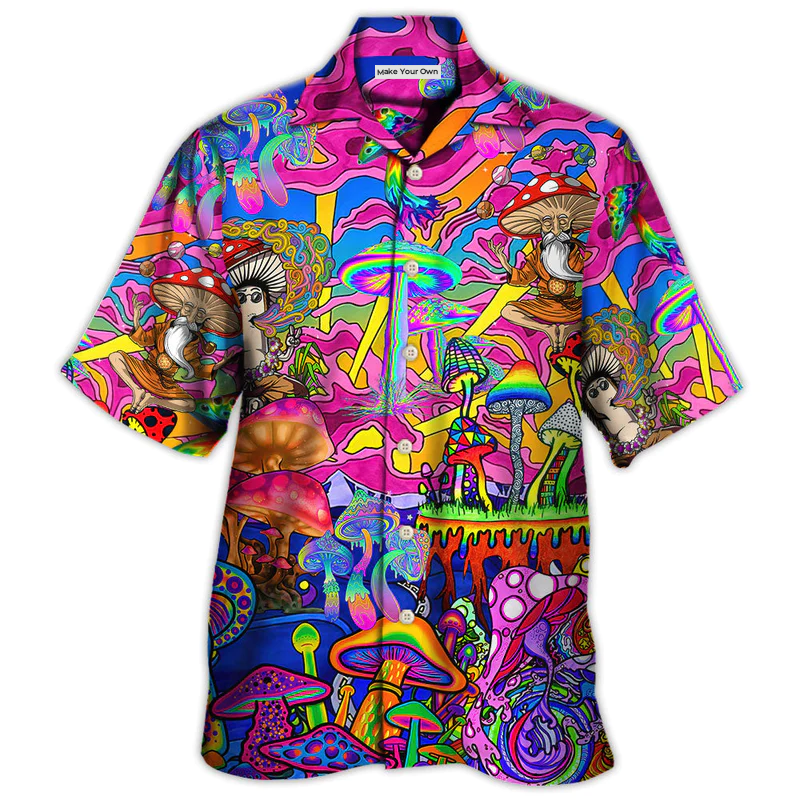 Hippie Magic Trippy Mushroom Awesome - Hawaiian Shirt - Reefox