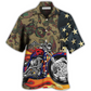 Hawaiian Shirt / Adults / S Motorcycle US Flag - Hawaiian Shirt - Reefox