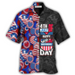 Hawaiian Shirt / Adults / S America Independence Day Fourth Of July Happy USA - Hawaiian Shirt - Reefox