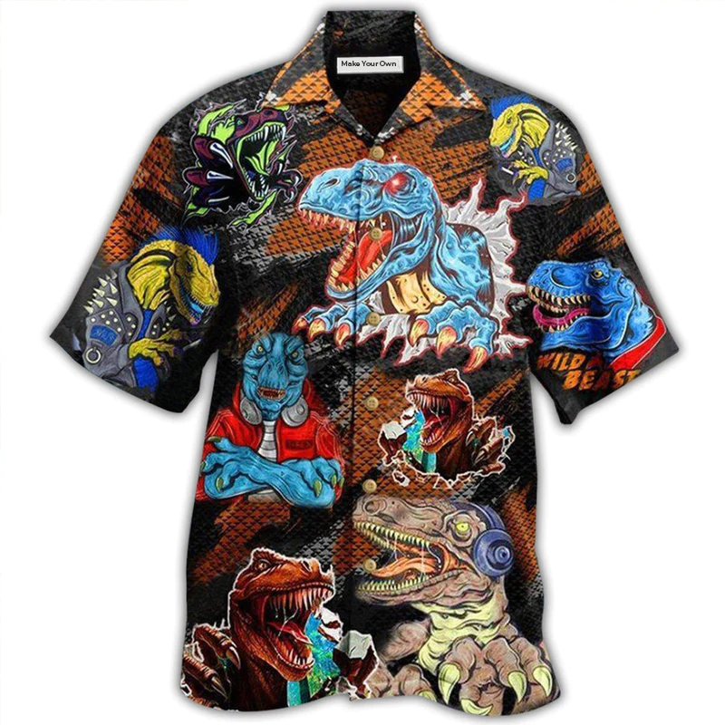 Hawaiian Shirt / Adults / S Dinosaur Roar Means I Love You - Hawaiian Shirt - Reefox