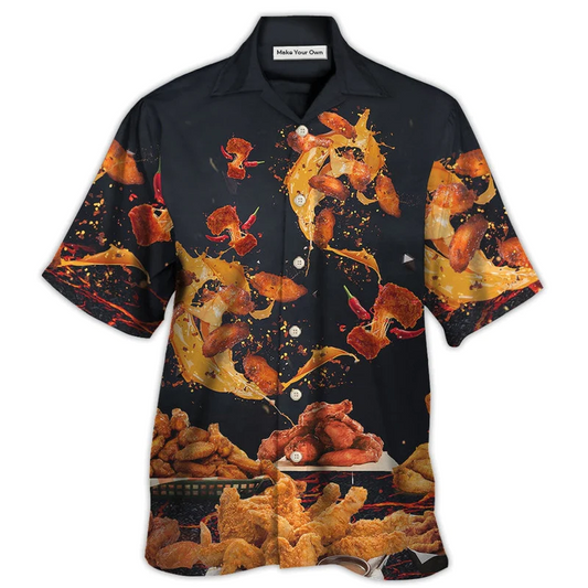 Hawaiian Shirt / Adults / S Food Chicken Wing Fast Food Delicious - Hawaiian Shirt - Reefox