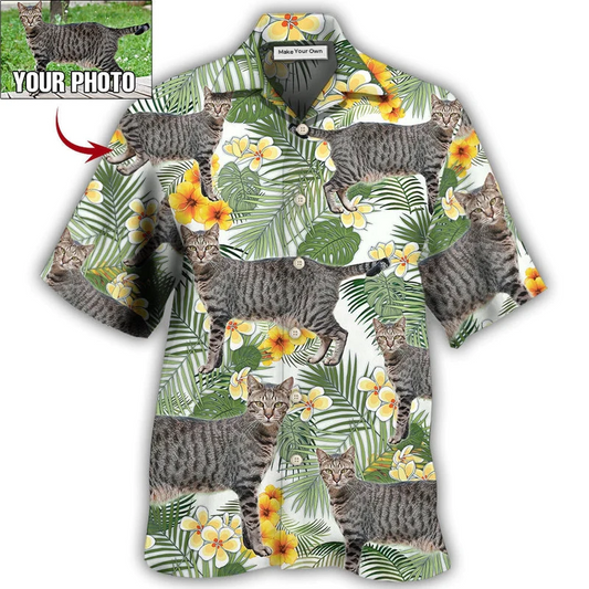 1 / Adults / S Cat Various Style Custom Photo - Hawaiian Shirt - Reefox