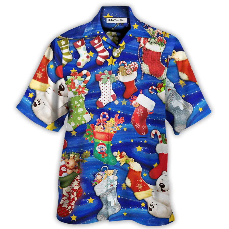 Hawaiian Shirt / Adults / S Socks Christmas Tree Merry Xmas Seasons Of Joy - Hawaiian Shirt - Reefox