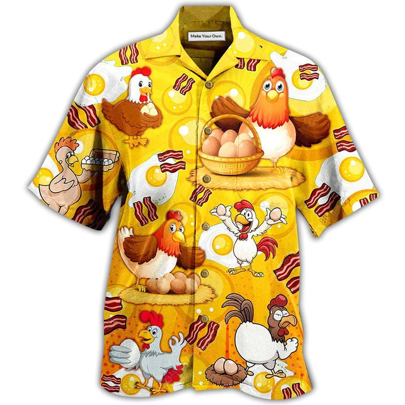 Hawaiian Shirt / Adults / S Chicken The Pet That Poops Breakfast - Hawaiian Shirt - Reefox