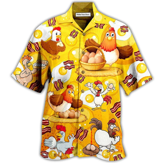 Hawaiian Shirt / Adults / S Chicken The Pet That Poops Breakfast - Hawaiian Shirt - Reefox