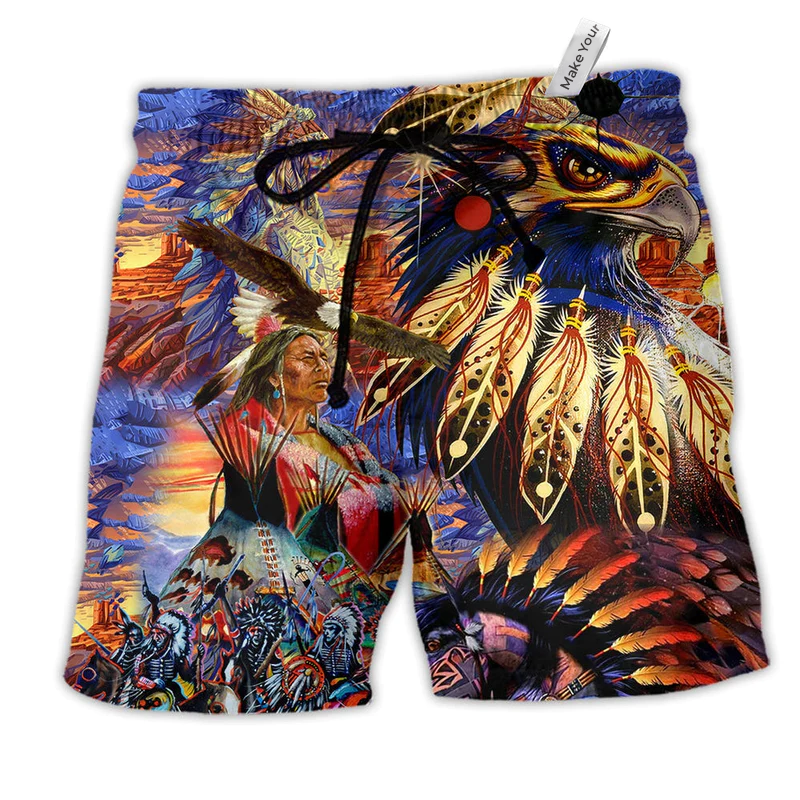 Beach Short / Adults / S Native Eagle All My Heart - Beach Short Reefox - Owls Matrix LTD