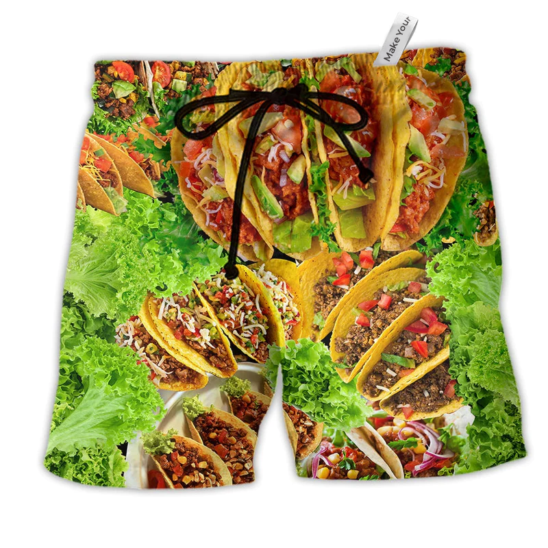 Beach Short / Adults / S Food More Tacos Porfavor - Beach Short Reefox - Owls Matrix LTD