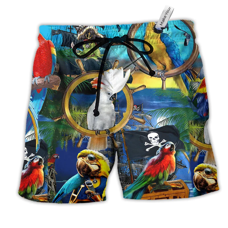 Beach Short / Adults / S Parrot Love Life Colorful Place - Beach Short Reefox - Owls Matrix LTD