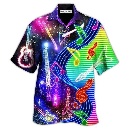 Hawaiian Shirt / Adults / S Guitar Love Light Neon - Hawaiian Shirt - Reefox