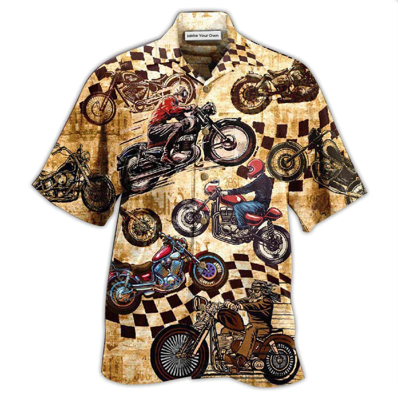 Hawaiian Shirt / Adults / S Motorcycle Some Need Therapy I Have My Motorcycle I'm Happy - Hawaiian Shirt - Reefox