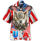Hawaiian Shirt / Adults / S Owl America Independence Day - Hawaiian Shirt - Reefox
