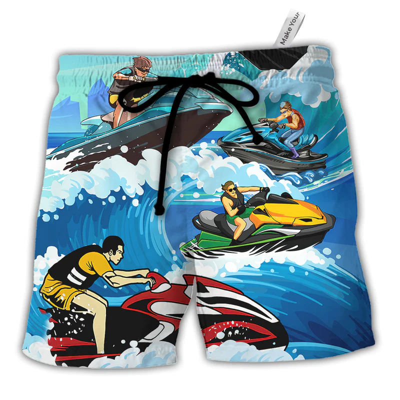 Jet Skis Saved Me From Being a Pornstar Funny Jet Skis Quote Gift Lover Beach - Beach Short Reefox
