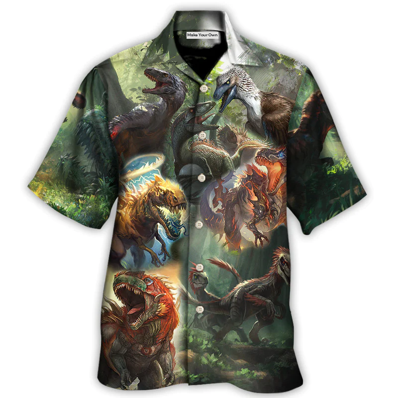 Hawaiian Shirt / Adults / S Dinosaur I Am Roar In The Jungle - Hawaiian Shirt - Reefox