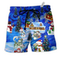 Beach Short / Adults / S Snowman Chilling With My Snowmies - Beach Short Reefox - Owls Matrix LTD