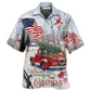 Hawaiian Shirt / Adults / S Truck All Hearts Come Home For Christmas Truck With Cardinal And Snow - Hawaiian Shirt - Reefox
