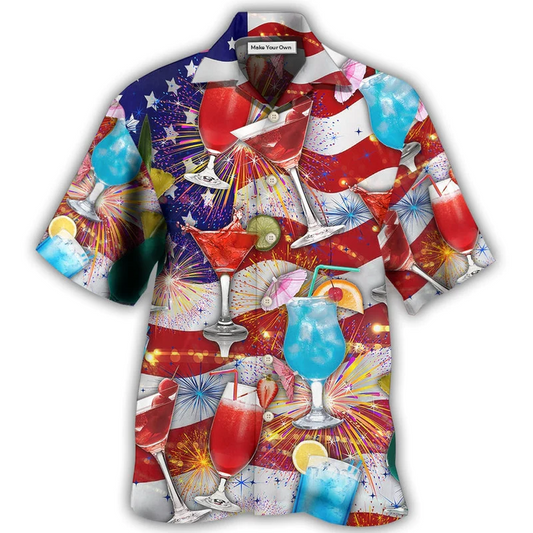 Hawaiian Shirt / Adults / S Cocktail Independence Day American Celebration - Hawaiian Shirt - Reefox