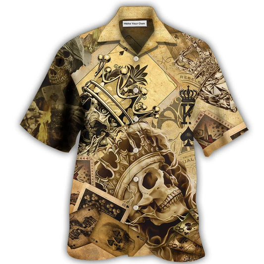 Hawaiian Shirt / Adults / S Skull Amazing Ace Gambling - Hawaiian Shirt - Reefox