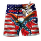 Beach Short / Adults / S America One Nation Under God Patriotism With Flag - Beach Short Reefox - Owls Matrix LTD
