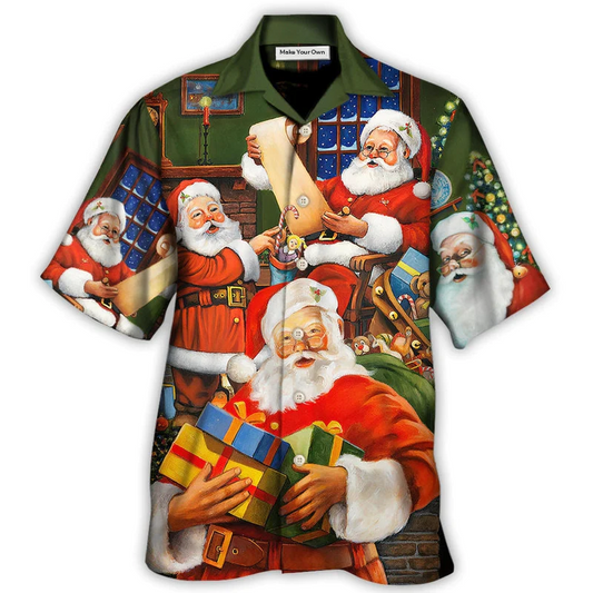 Hawaiian Shirt / Adults / S Christmas Santa Claus Gift For Xmas Art Style - Hawaiian Shirt - Reefox