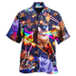 Hawaiian Shirt / Adults / S Cat Ride Food In Space Galaxy - Hawaiian Shirt - Reefox