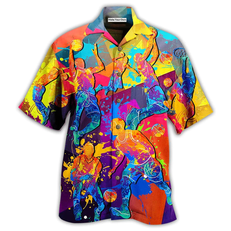 Hawaiian Shirt / Adults / S Basketball Love Color - Hawaiian Shirt - Reefox