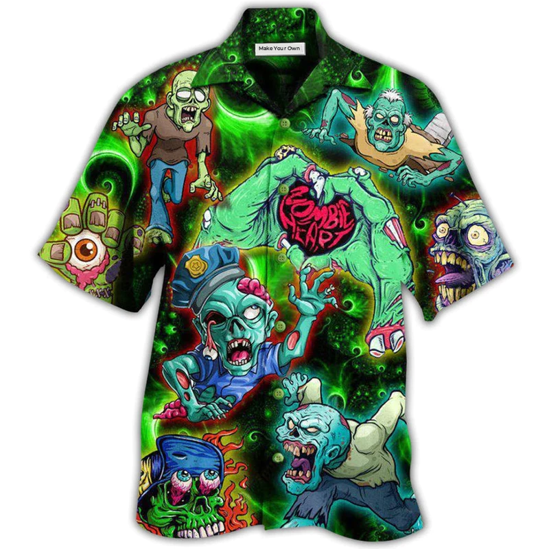 Hawaiian Shirt / Adults / S Zombie Eat Brains You're Safe - Hawaiian Shirt - Reefox