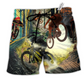 Beach Short / Adults / S Bike Never Underestimate A Man With Mountain Bike In The Sunshine - Beach Short Reefox - Owls Matrix LTD