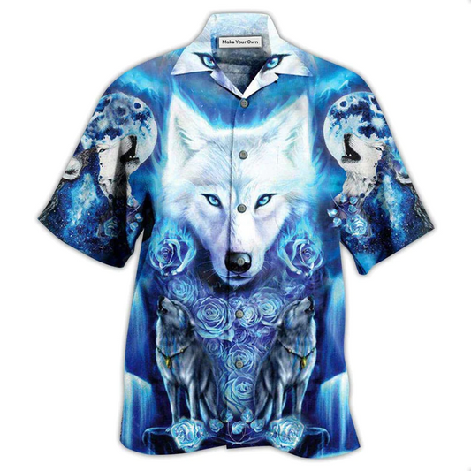 Hawaiian Shirt / Adults / S Wolf Blue Cool - Hawaiian Shirt - Reefox