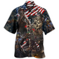 Hawaiian Shirt / Adults / S Pirate Skeleton USA Flag Independence Day - Hawaiian Shirt - Reefox