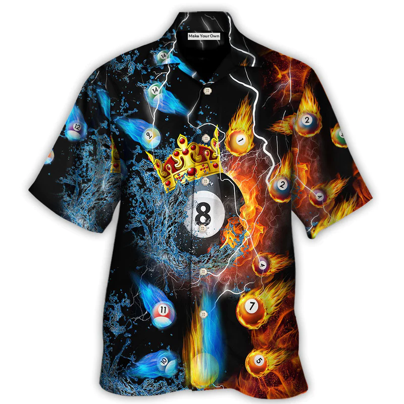 Hawaiian Shirt / Adults / S Billiard Fire And Water No 8 - Hawaiian Shirt - Reefox