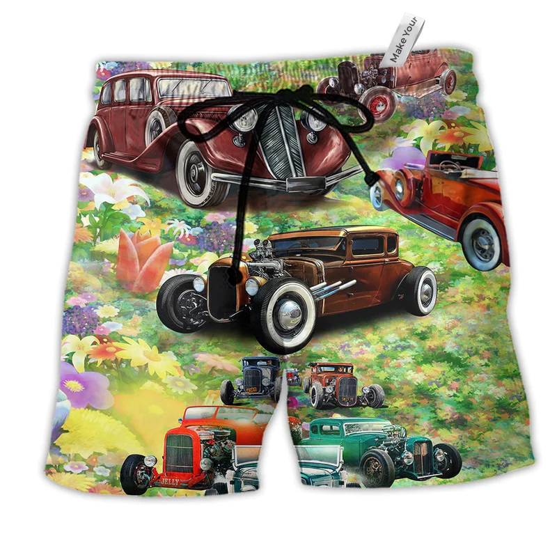 Beach Short / Adults / S Hot Rod Life Is Too Short To Drive Boring Cars - Beach Short Reefox - Owls Matrix LTD