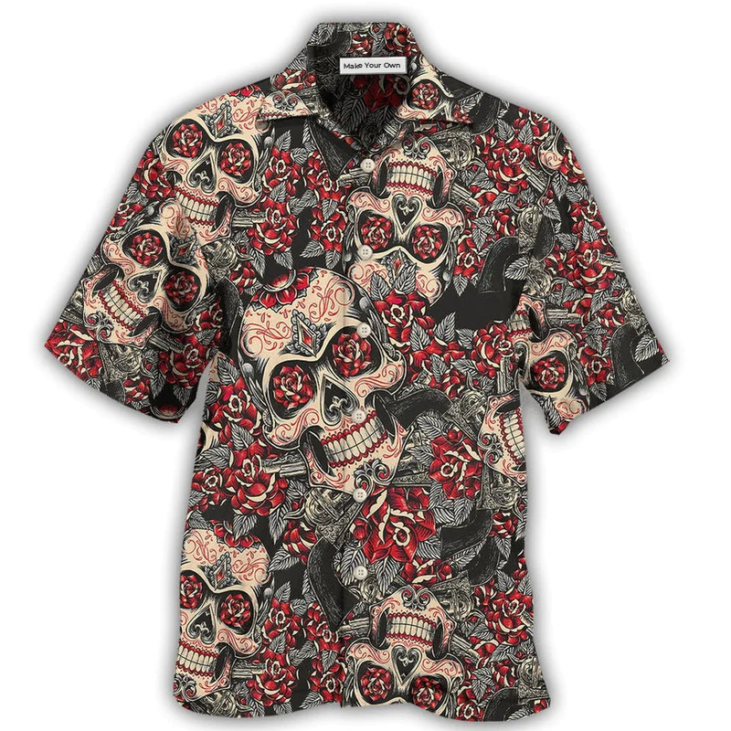 Hawaiian Shirt / Adults / S Skull Sugar Floral - Hawaiian Shirt - Reefox