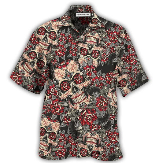 Hawaiian Shirt / Adults / S Skull Sugar Floral - Hawaiian Shirt - Reefox