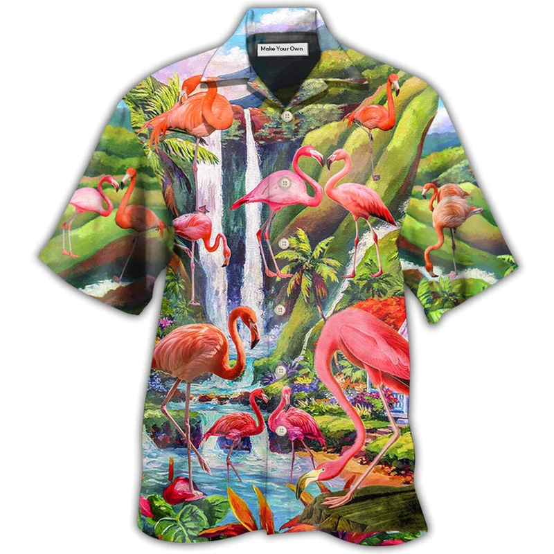 Hawaiian Shirt / Adults / S Flamingo Beautiful Landscape - Hawaiian shirt - Reefox