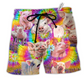 Beach Short / Adults / S Pig Animals Easily Distracted By Piggy Very Cute - Beach Short Reefox - Owls Matrix LTD