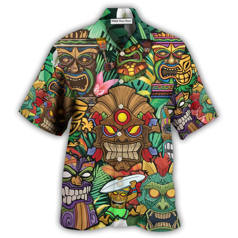 Hawaiian Shirt / Adults / S Tiki With Tropical Style - Hawaiian Shirt - Reefox