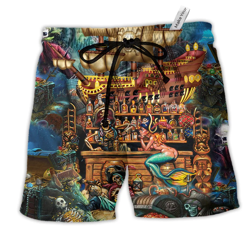 Beach Short / Adults / S Skull Treasure Love Life - Beach Short Reefox - Owls Matrix LTD