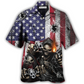 Hawaiian Shirt / Adults / S Skull Shot Gun American Flag Vintage - Hawaiian Shirt - Reefox