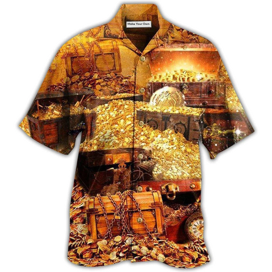 Hawaiian Shirt / Adults / S Gold Not All Treasure Is Gold Luxury - Hawaiian Shirt - Reefox