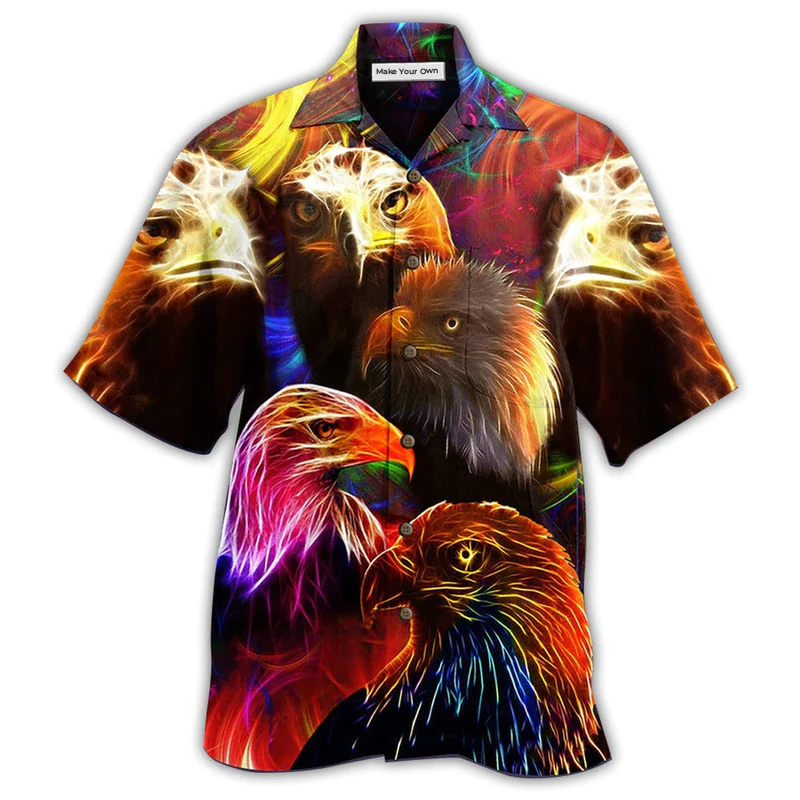 Hawaiian Shirt / Adults / S Eagle In Farm Mix Neon - Hawaiian Shirt - Reefox