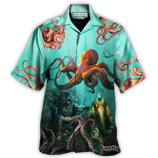 Hawaiian Shirt / Adults / S Octopus Custom Logo Unique - Hawaiian Shirt - Reefox