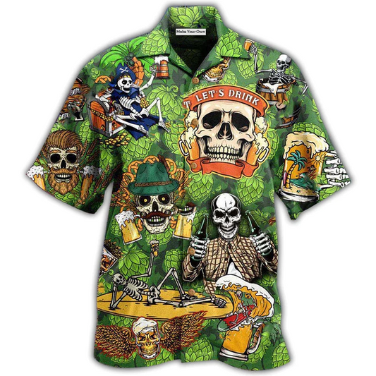 Hawaiian Shirt / Adults / S Beer It's Beer Time Skull - Hawaiian Shirt - Reefox