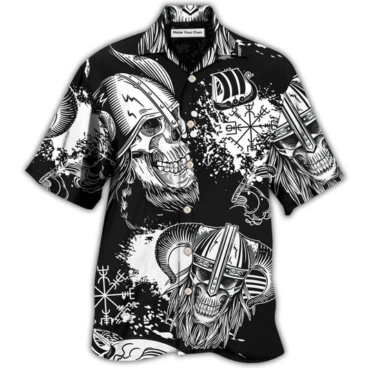 Hawaiian Shirt / Adults / S Viking Victory Life Black Style - Hawaiian Shirt - Reefox