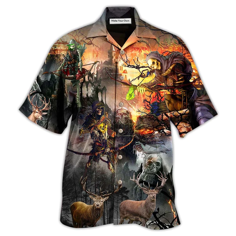 Hawaiian Shirt / Adults / S Skull Love Hunting - Hawaiian Shirt - Reefox