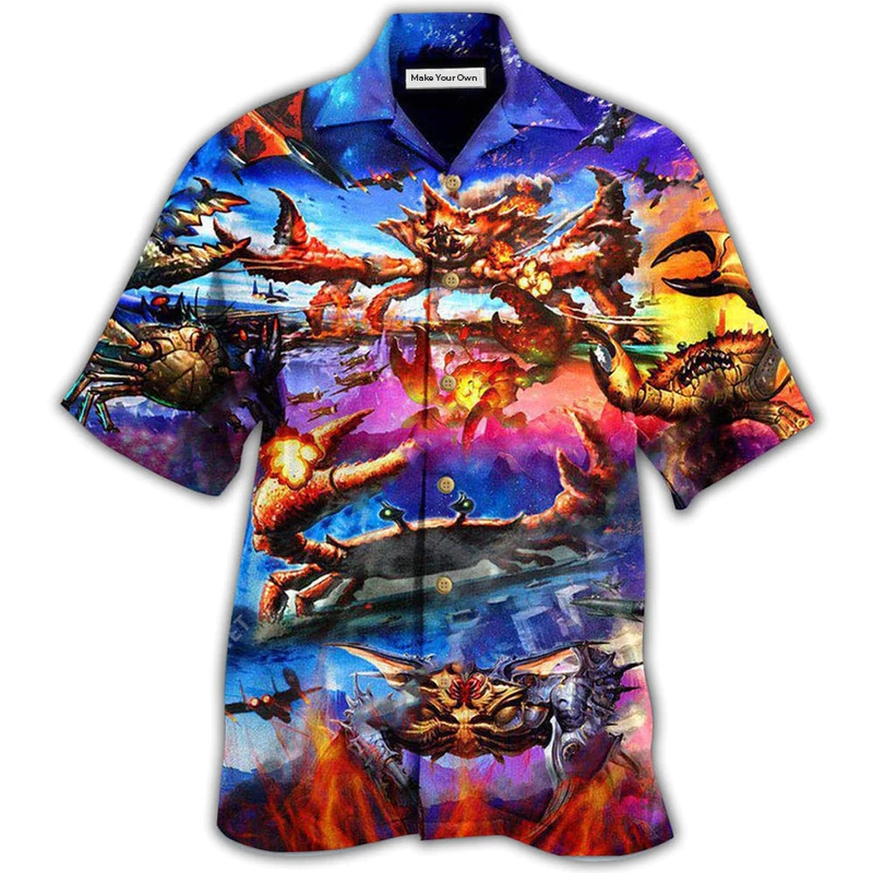 Hawaiian Shirt / Adults / S Crab King Of Crab War So Stunning - Hawaiian Shirt - Reefox
