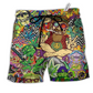 Beach Short / Adults / S Hippie Feel Freedom From Smoking - Beach Short Reefox - Owls Matrix LTD