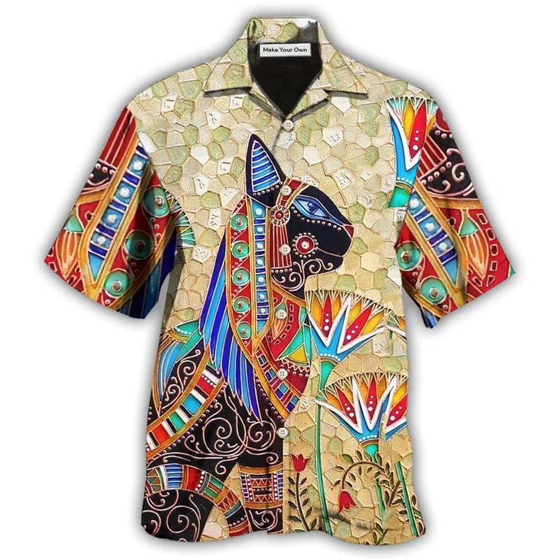 Hawaiian Shirt / Adults / S Egypt Cat Cool Style - Hawaiian Shirt - Reefox